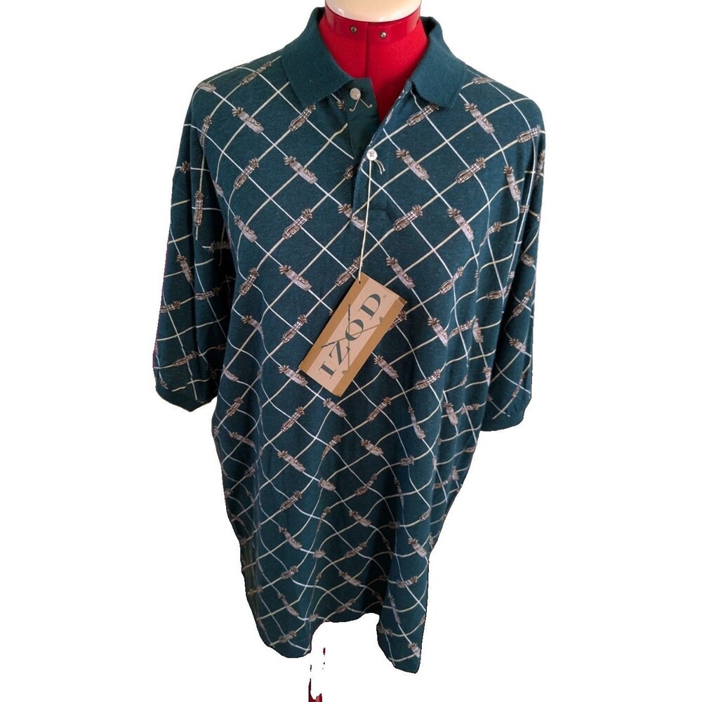 Izod Vintage Green Golf Bag Men's Polo NWT Size Medium